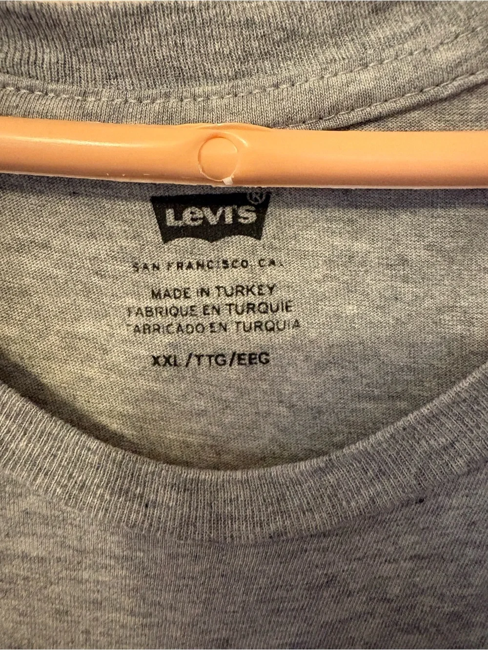 Levi's Gray Tee with Bold Red Logo